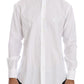 Elegant Diagonal Striped White Formal Shirt