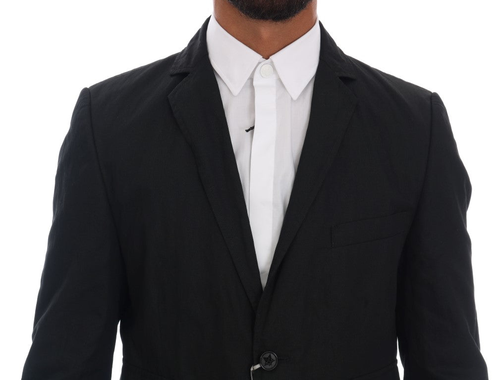 Elegant Black Slim Fit Sport Coat Blazer