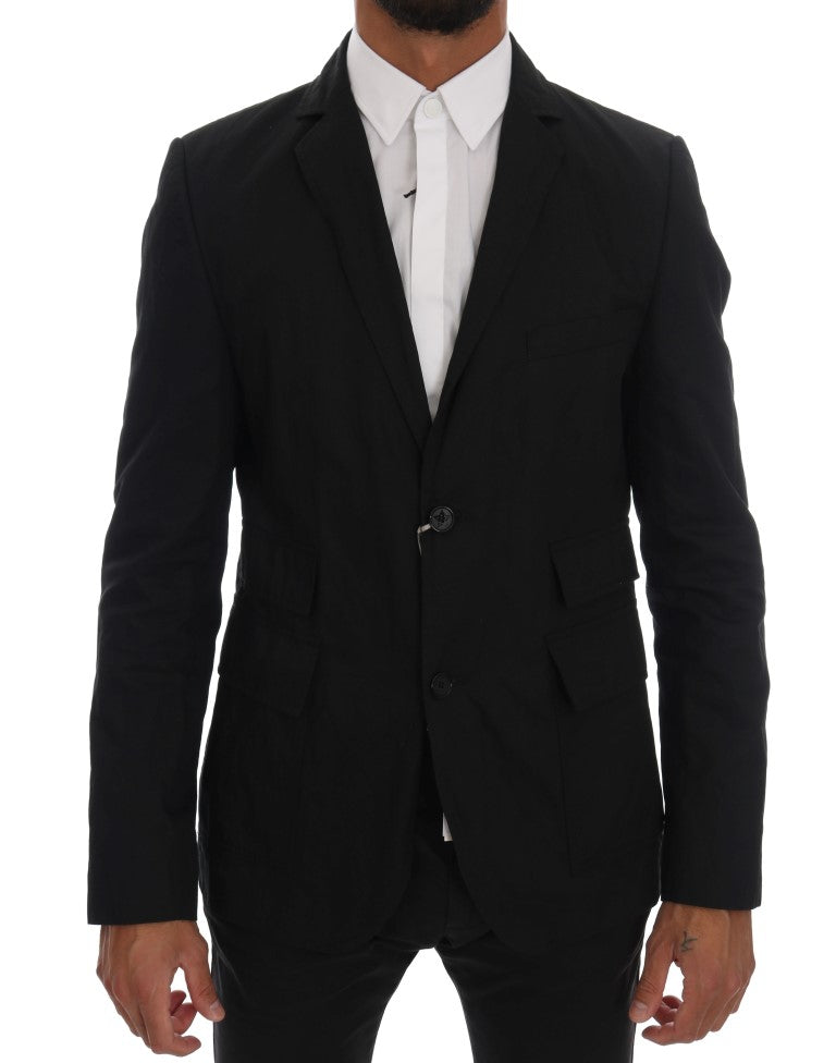 Elegant Black Slim Fit Sport Coat Blazer