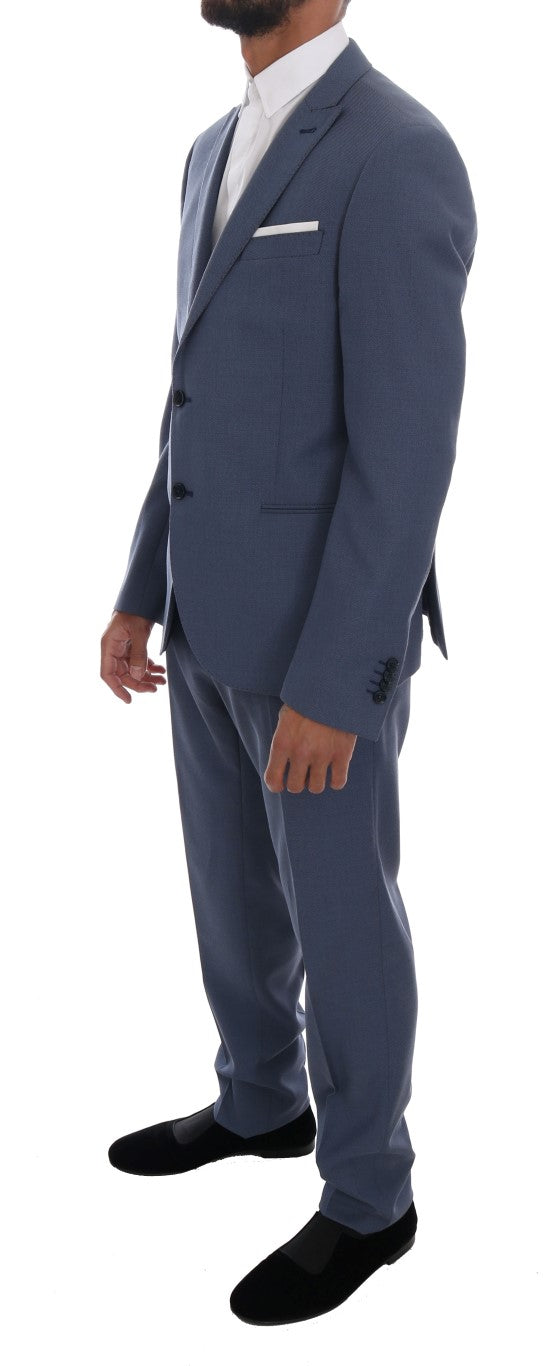 Elegant Blue Slim Fit Men's Suit