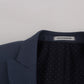 Elegant Blue Slim Fit Men's Suit