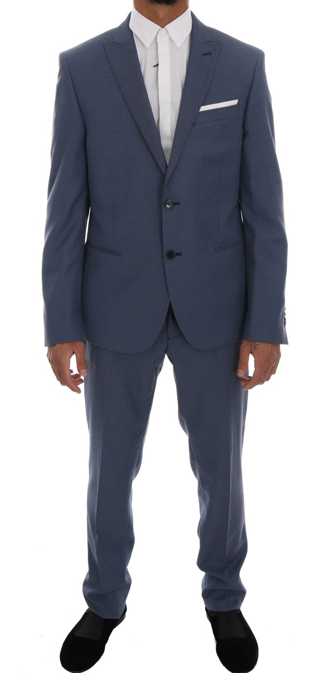 Elegant Blue Slim Fit Men's Suit