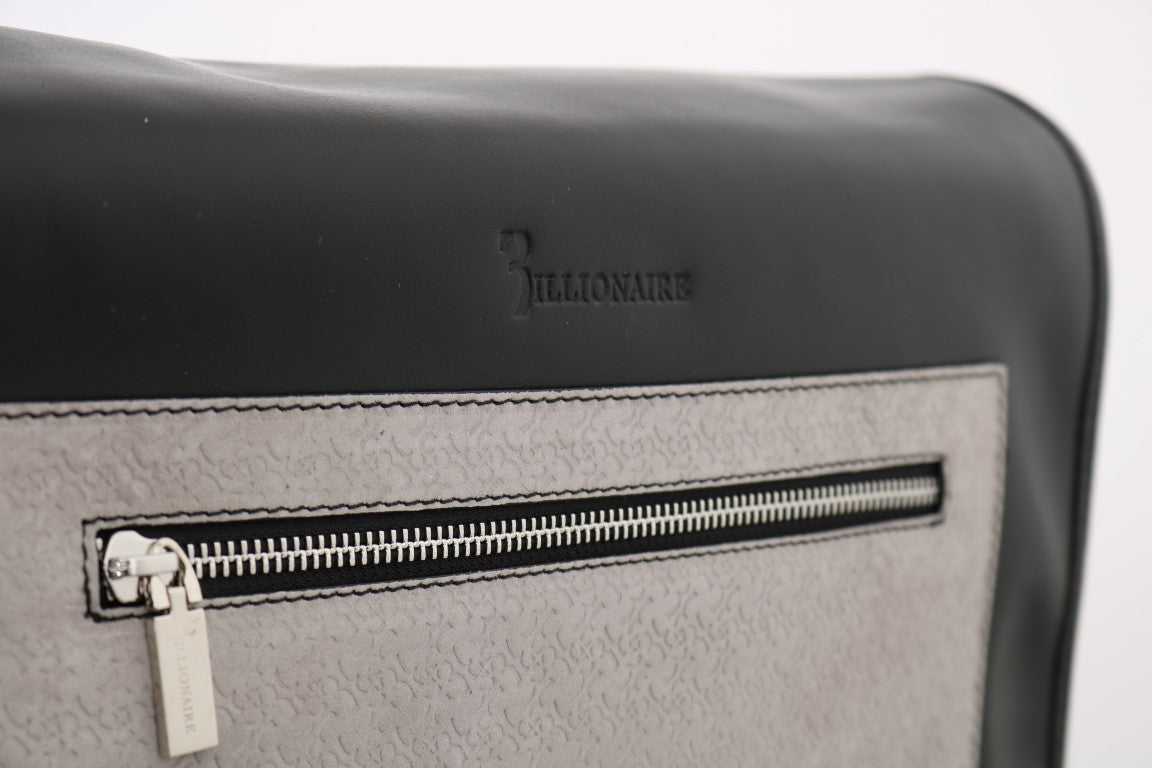 Elegant Two-Tone Leather Messenger Bag