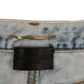 Women's Blue Cotton Snow Wash Denim Jeans