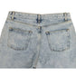 Women's Blue Cotton Snow Wash Denim Jeans