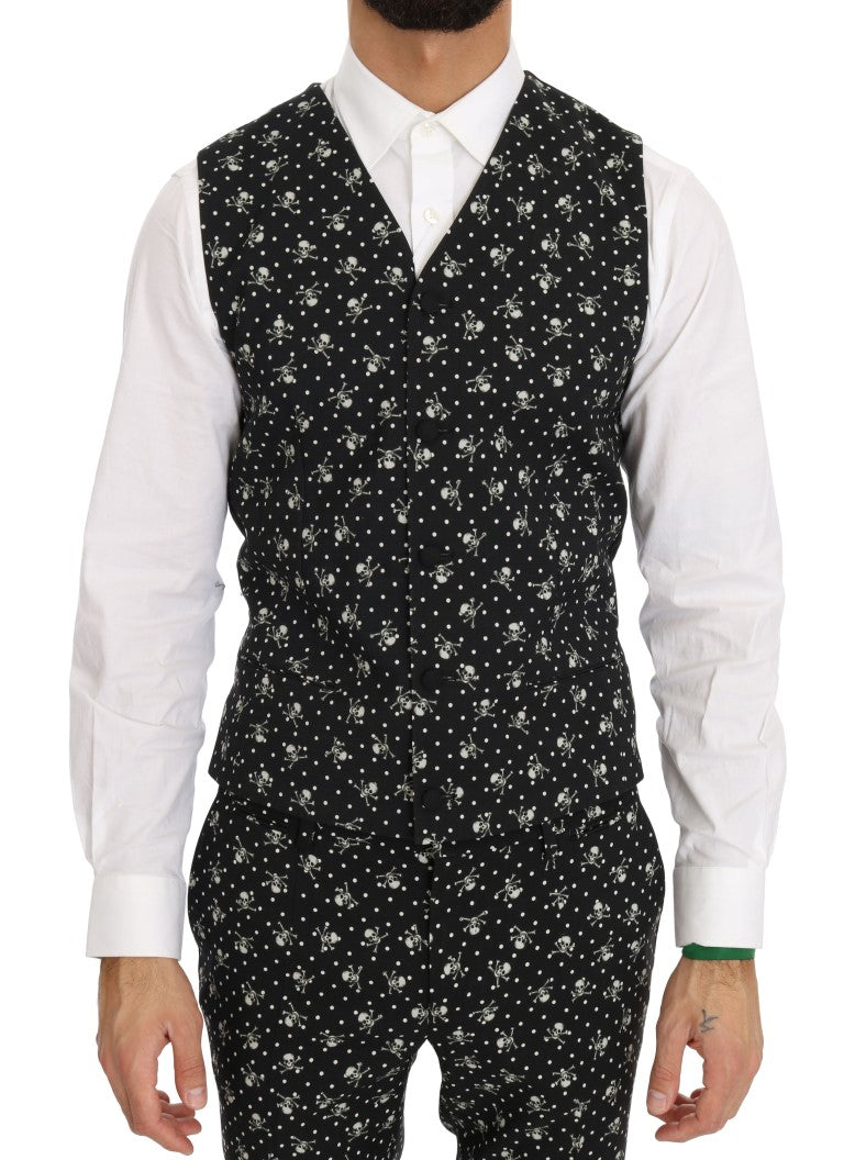 Chic Skull Printed Slim Fit Men's Suit