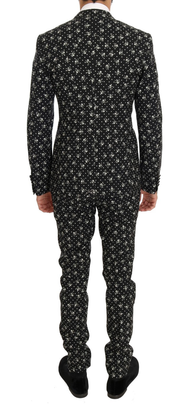 Chic Skull Printed Slim Fit Men's Suit