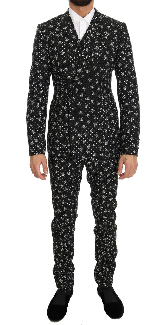 Chic Skull Printed Slim Fit Men's Suit