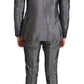 Silver Silk Baroque Single Breasted Suit
