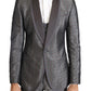 Silver Silk Baroque Single Breasted Suit