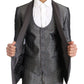 Silver Silk Baroque Single Breasted Suit