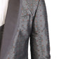Silver Silk Baroque Single Breasted Suit