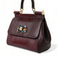 Elegant Bordeaux Leather Satchel