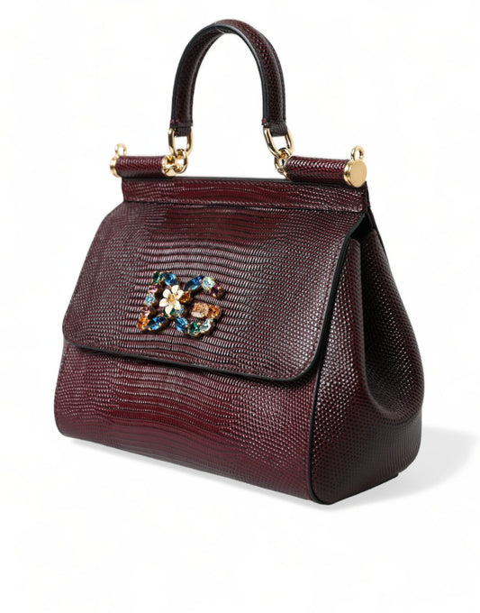 Elegant Bordeaux Leather Satchel