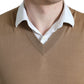 Brown Wool Sleeveless Pullover Sweater