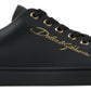 Black Gold Leather Classic Sneakers Shoes