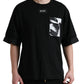 Black Camouflage Cotton Crewneck T-shirt