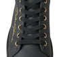Black Gold Leather Classic Sneakers Shoes