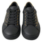 Black Gold Leather Classic Sneakers Shoes