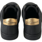 Black Gold Leather Classic Sneakers Shoes