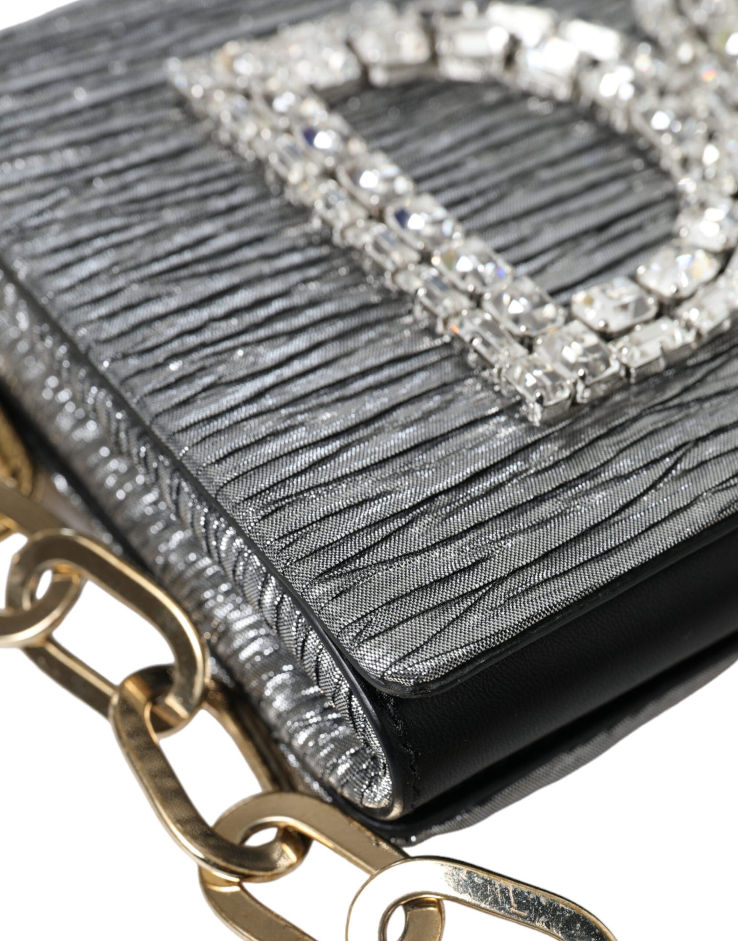 Exquisite Silver Swarovski Embellished Clutch