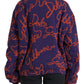 Purple Logo Print Nylon Button Down Jacket