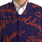 Purple Logo Print Nylon Button Down Jacket
