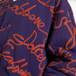 Purple Logo Print Nylon Button Down Jacket