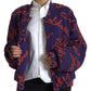 Purple Logo Print Nylon Button Down Jacket