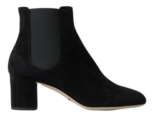 Elegant Black Stretch Ankle Boots