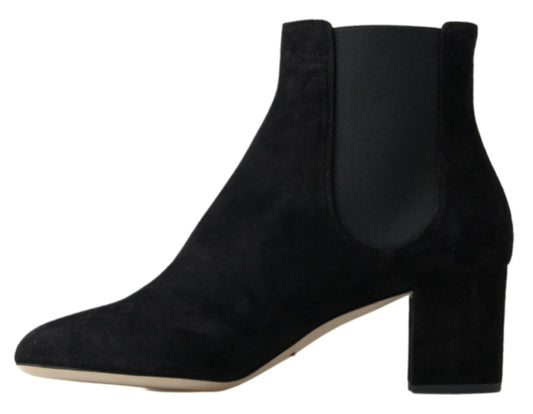 Elegant Black Stretch Ankle Boots