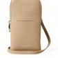 Beige Leather Purse Crossbody Sling Phone Bag