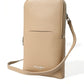 Beige Leather Purse Crossbody Sling Phone Bag
