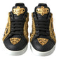 Elegant Portofino Sneakers in Black & Gold
