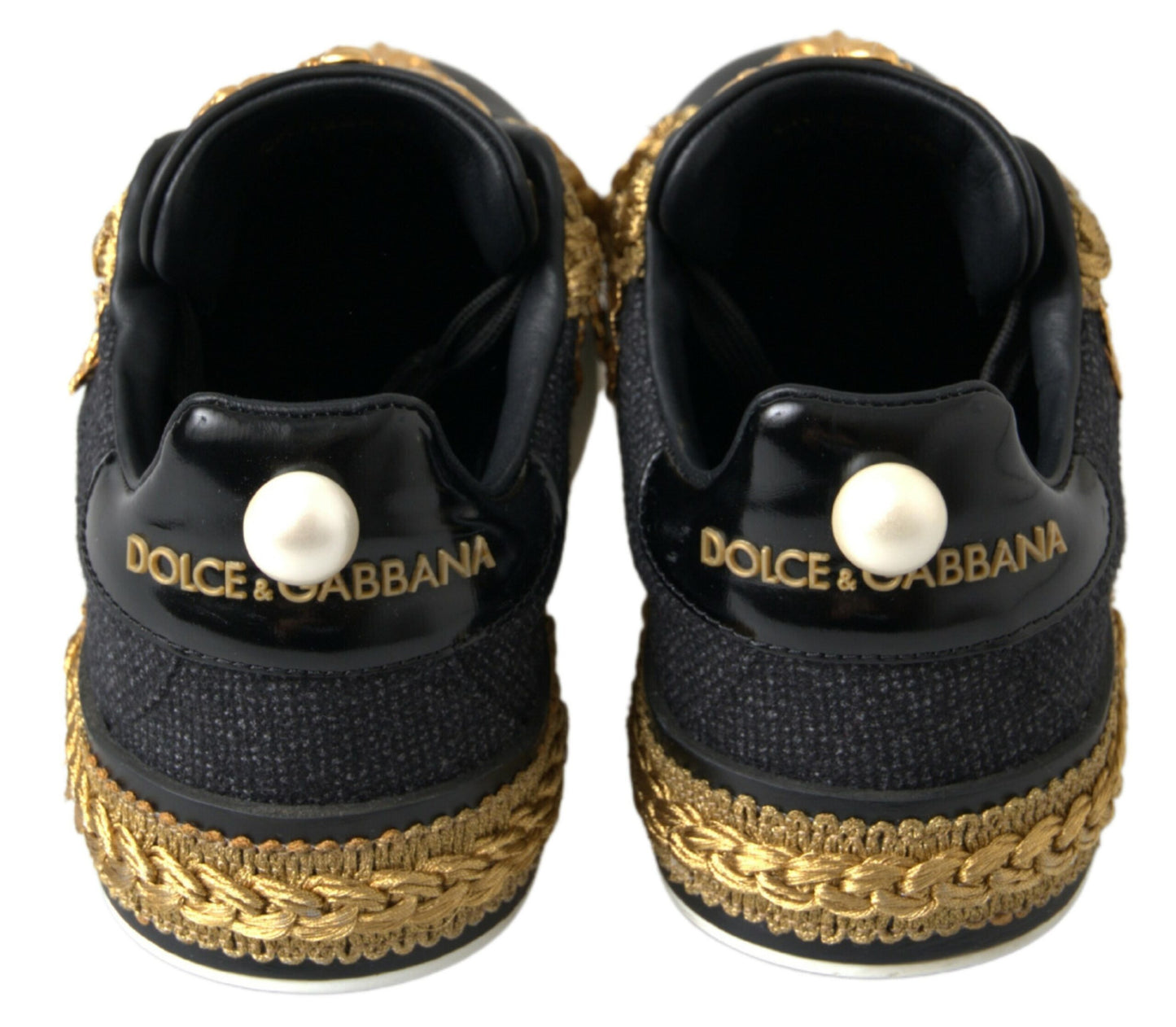 Elegant Portofino Sneakers in Black & Gold