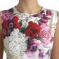 White Floral Silk Sleeveless Tank Blouse Top