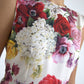 White Floral Silk Sleeveless Tank Blouse Top