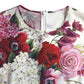 White Floral Silk Sleeveless Tank Blouse Top
