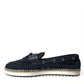 Navy Blue Slip On Men Moccasin Loafers Shoes