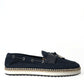 Navy Blue Slip On Men Moccasin Loafers Shoes