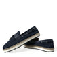 Navy Blue Slip On Men Moccasin Loafers Shoes