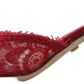 Red Taormina Lace Heels Sandals
