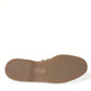 Gray Linen Leather Studded Loafers Shoes
