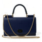 Dark Blue Leather Crossbody Phone Shoulder Bag