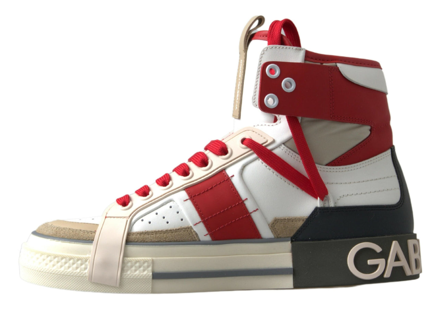 Multicolor High-Top Leather Sneakers