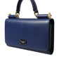 Dark Blue Leather Crossbody Phone Shoulder Bag