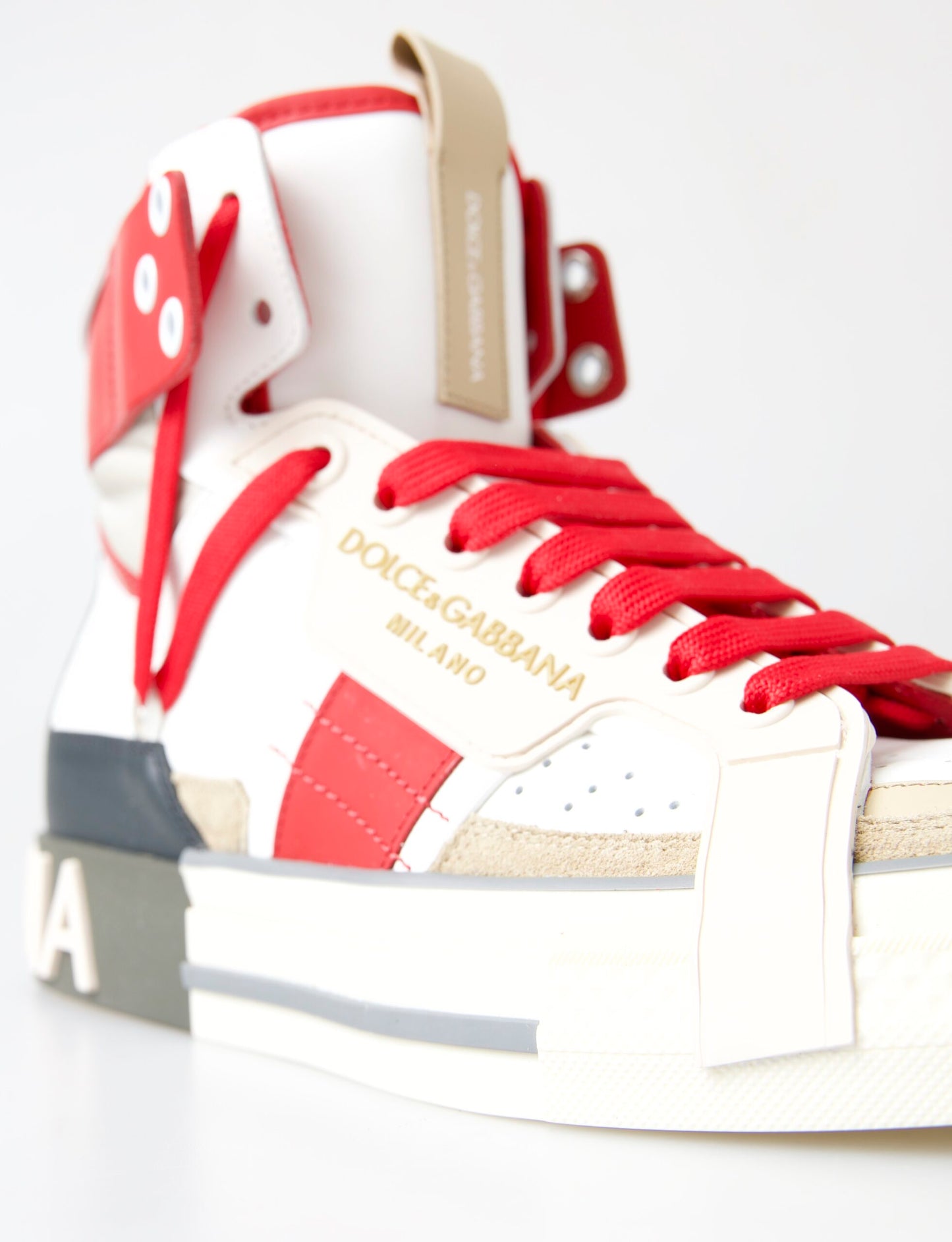 Multicolor High-Top Leather Sneakers