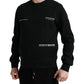 Black Cotton Blend Logo Pullover Sweater
