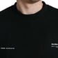 Black Cotton Blend Logo Pullover Sweater