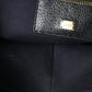 Black Leather Rosaria Box Top Handle Shoulder Bag